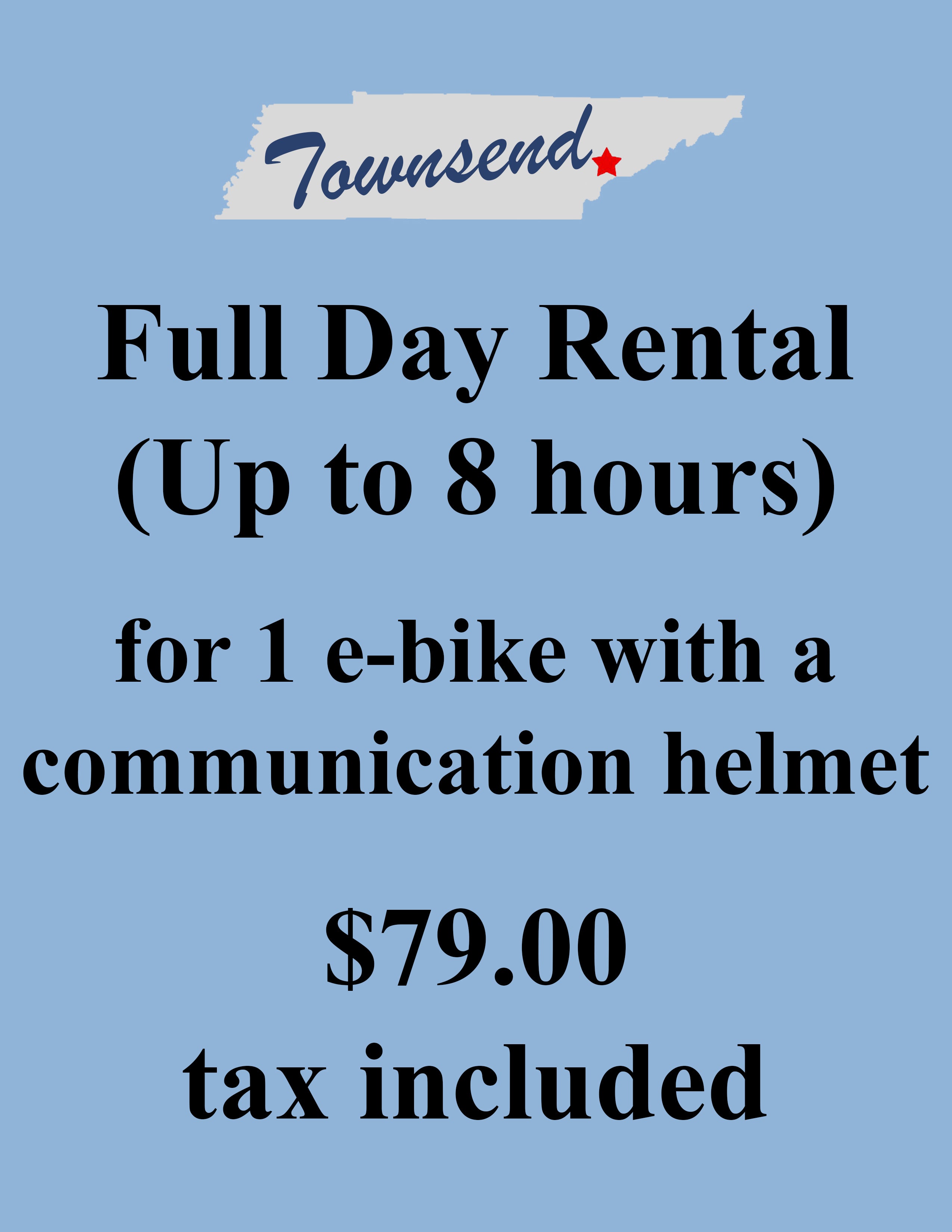 Townsend/Cades Cove Full Day Rental (Up to 8 hours)